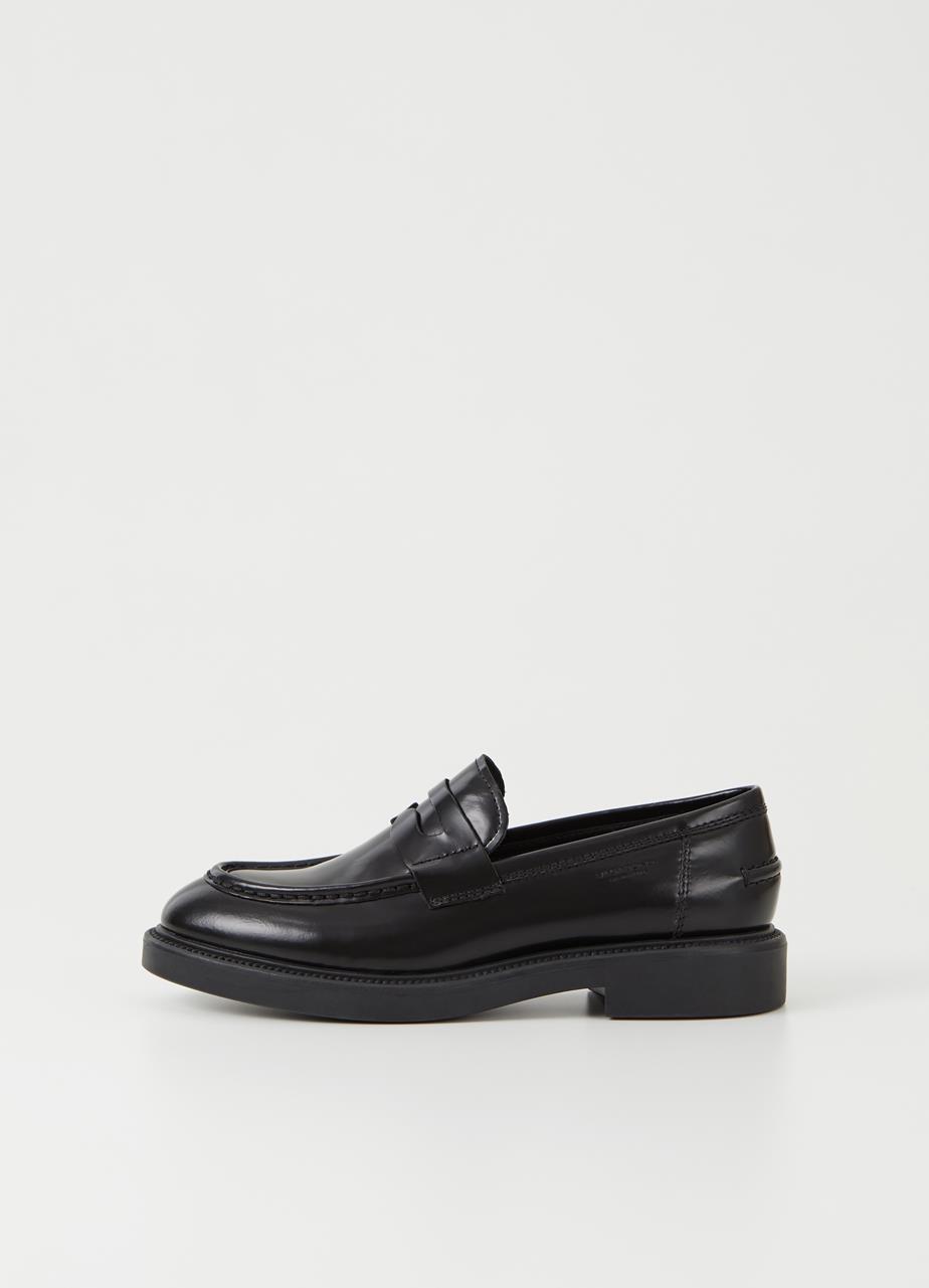 Alex w loafers BLACK POLISHED LEATHER