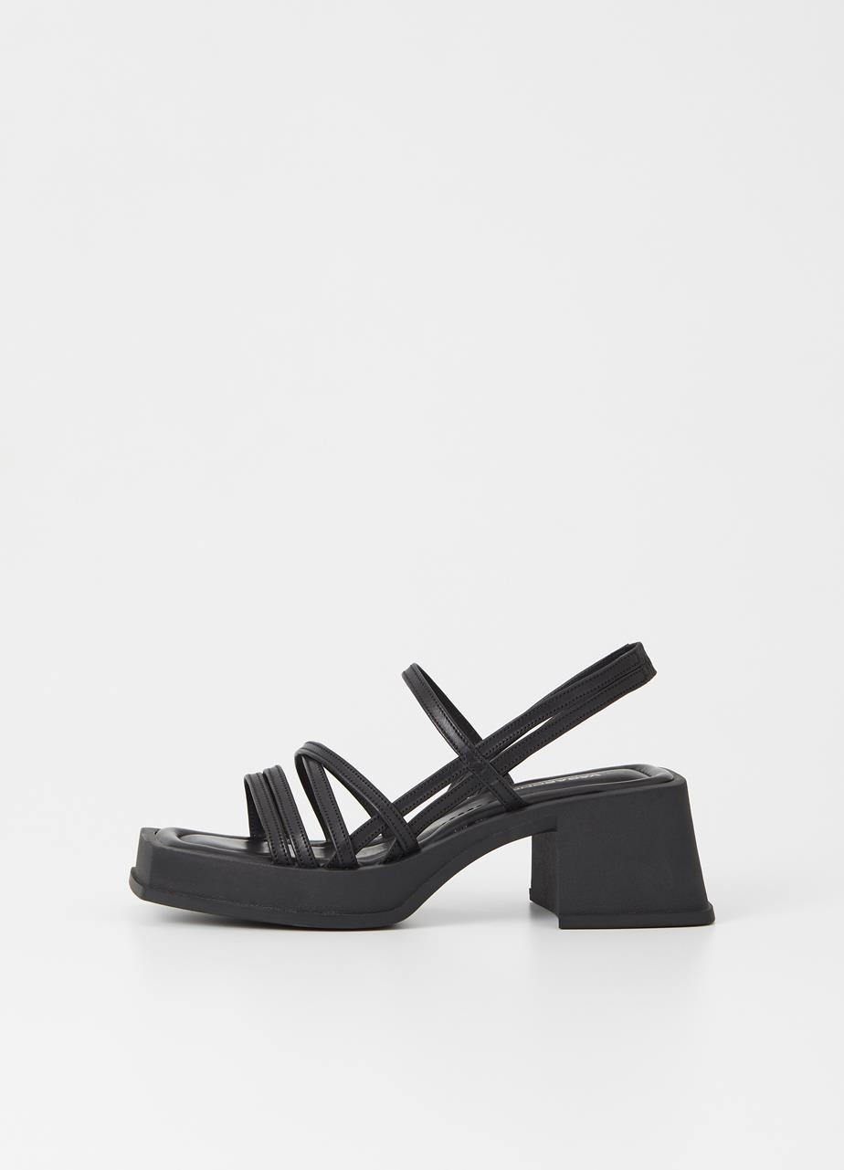 Hennie heeled sandals BLACK LEATHER