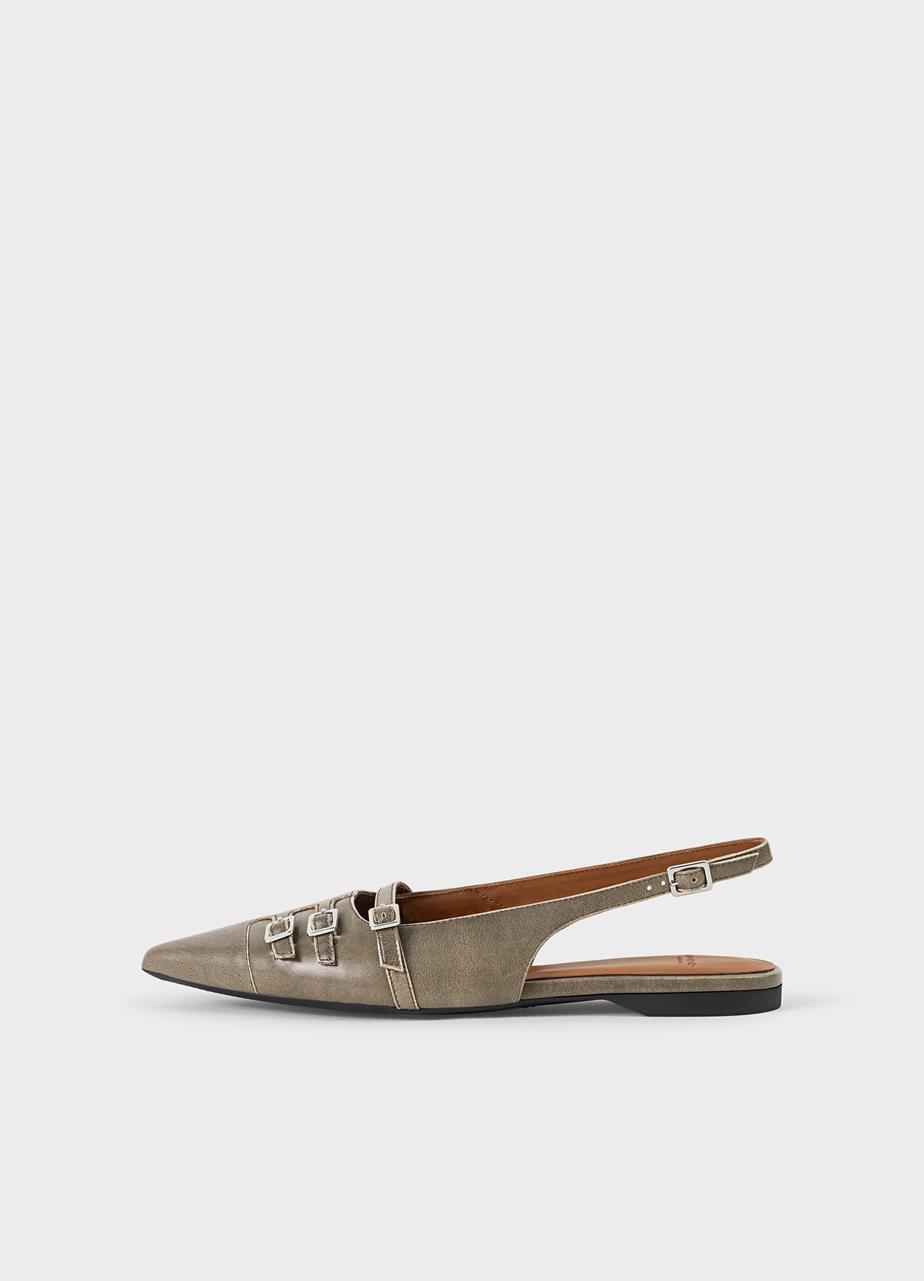 Hermine ballet flats Grey brush-off leather