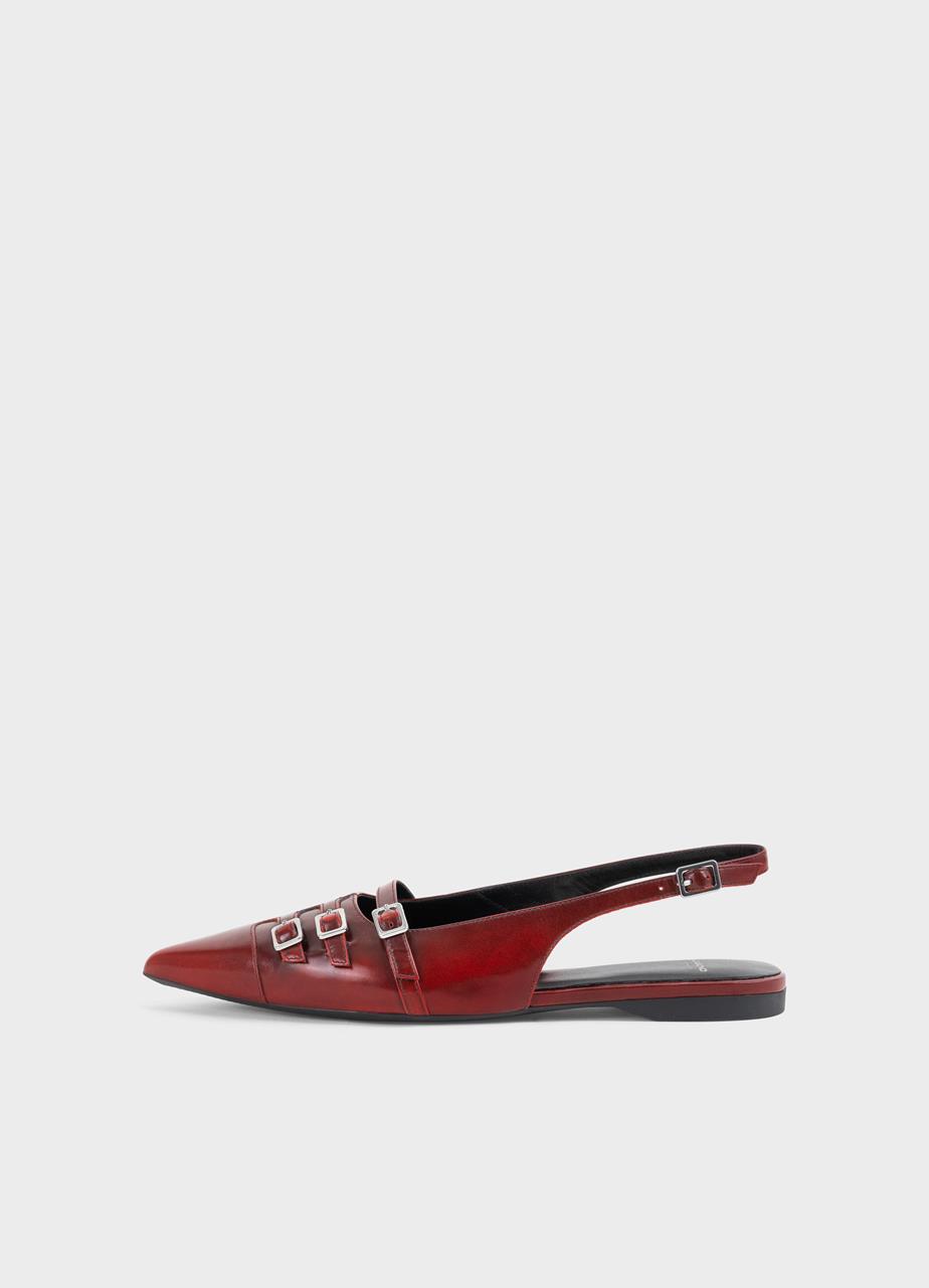 Hermine ballet flats RED BRUSH-OFF LEATHER