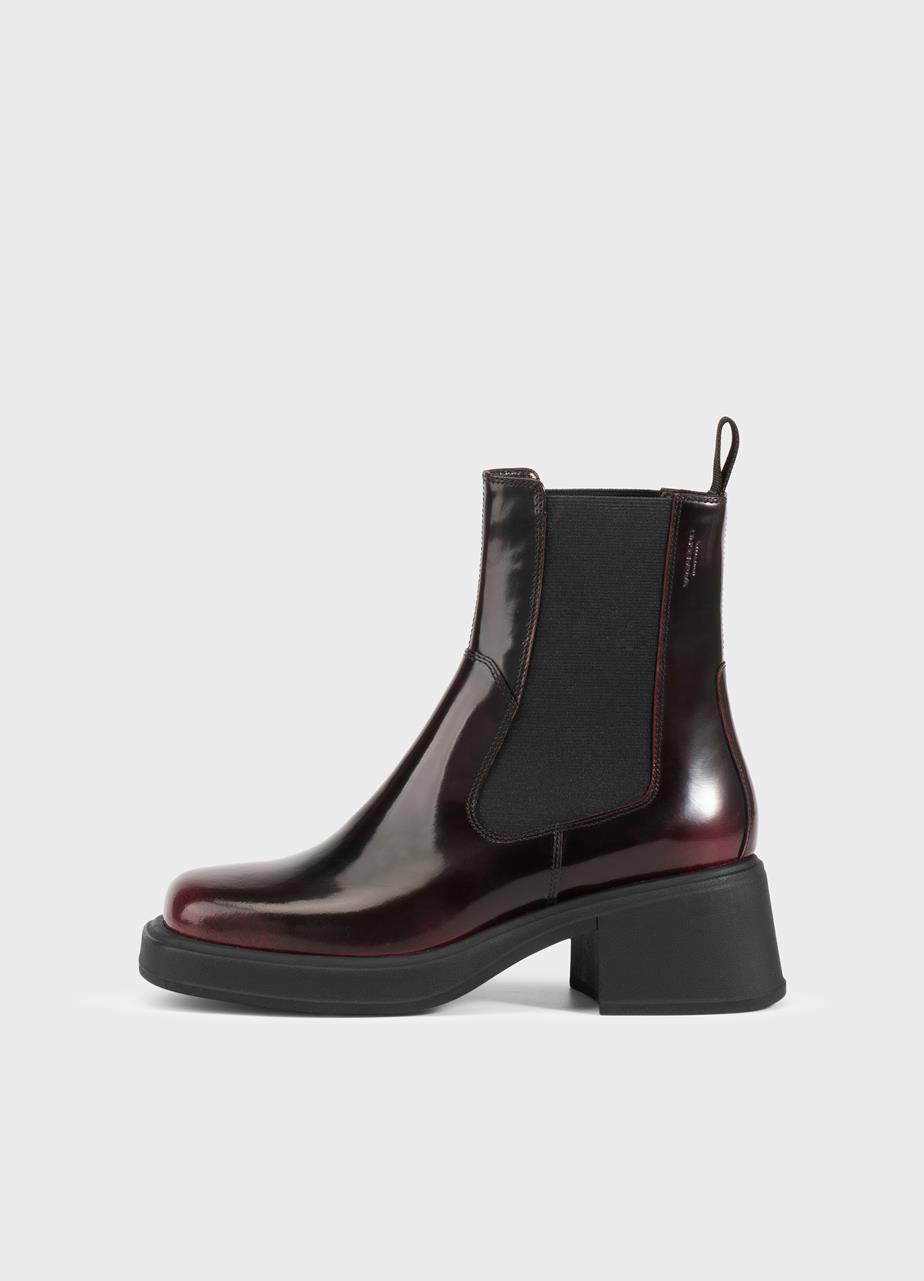 Dorah boots DARK RED POLISHED LEATHER