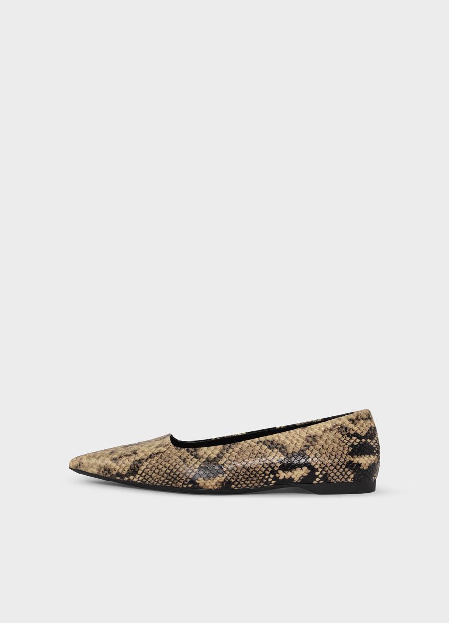 Hermine ballet flats Beige embossed leather