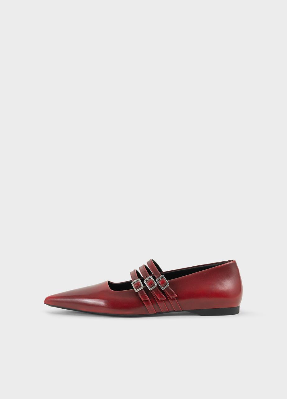 Hermine ballet flats RED BRUSH-OFF LEATHER