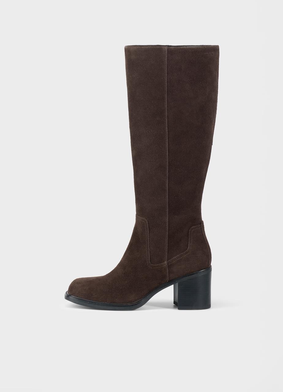 Meryl tall boots Dark Brown suede