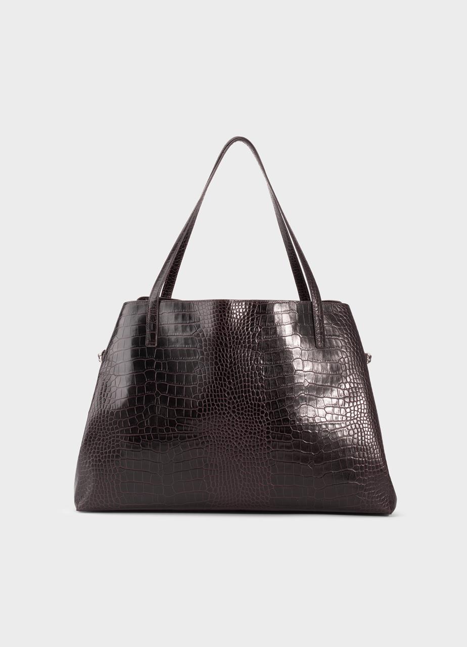Cannes bag Brown, Embossed Leather