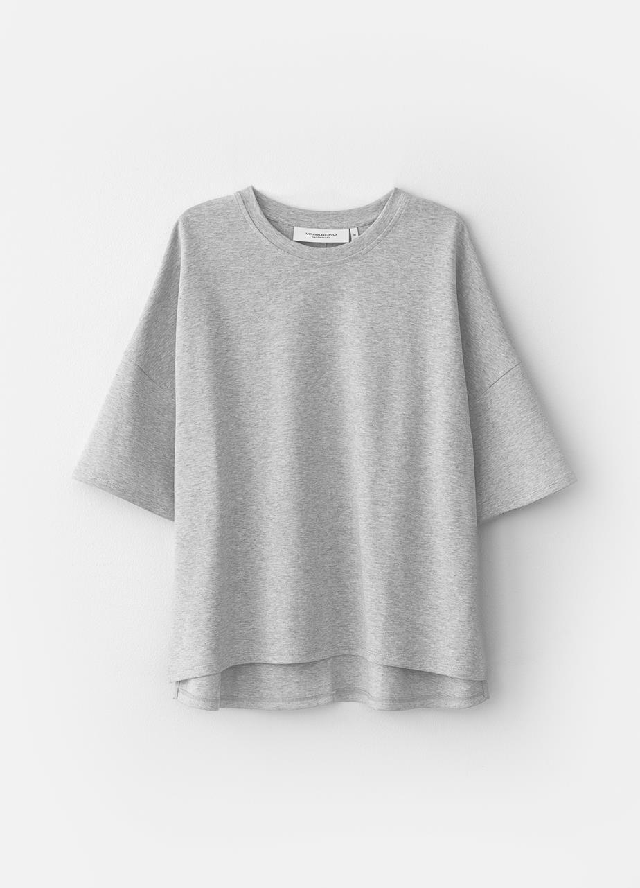 Boxy t-shirt w GREY TEXTILE