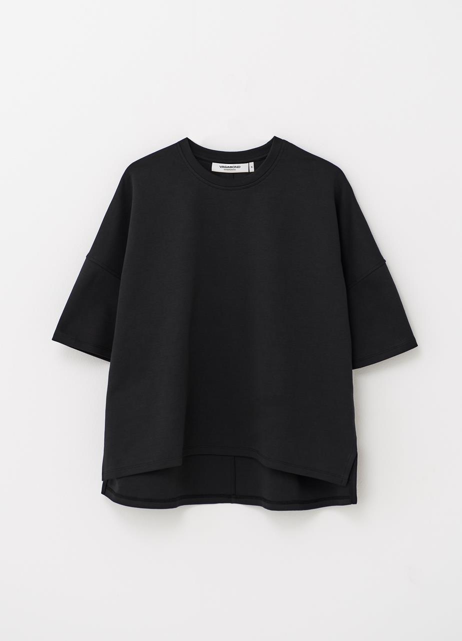 Boxy t-shirt w BLACK TEXTILE