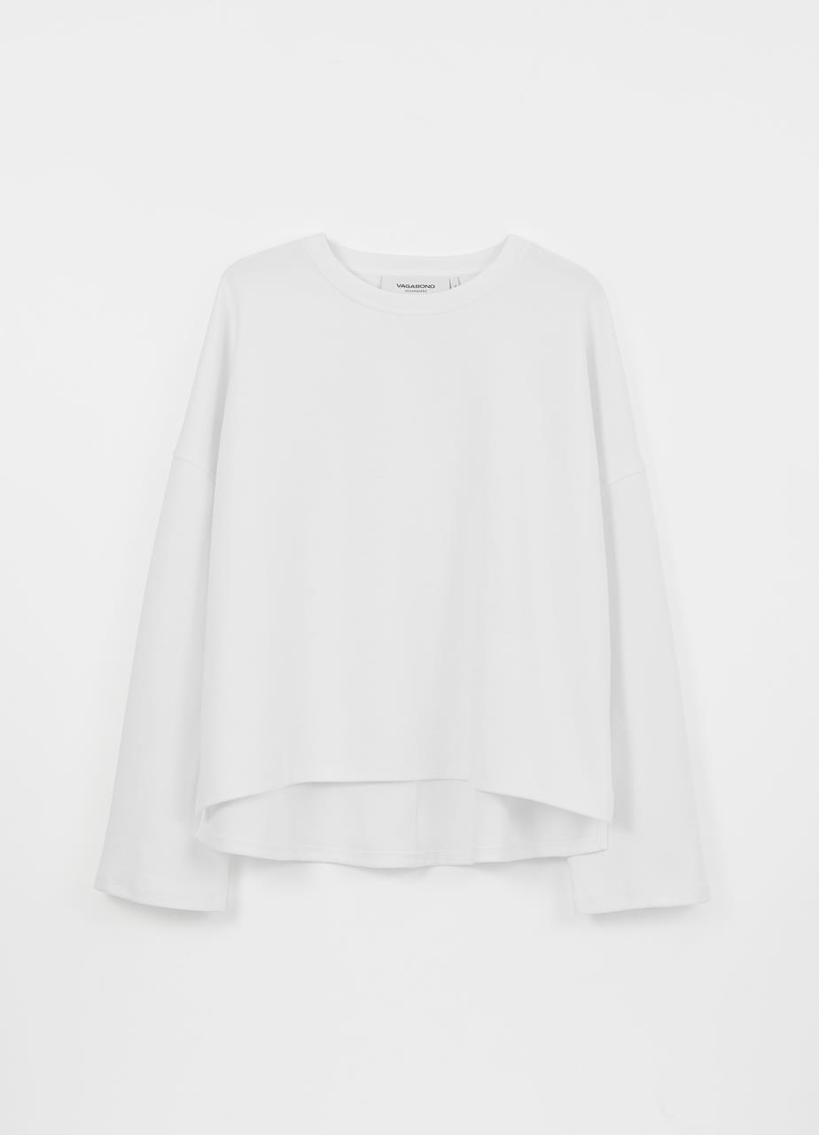 Boxy long sleeve t-shirt w WHITE TEXTILE