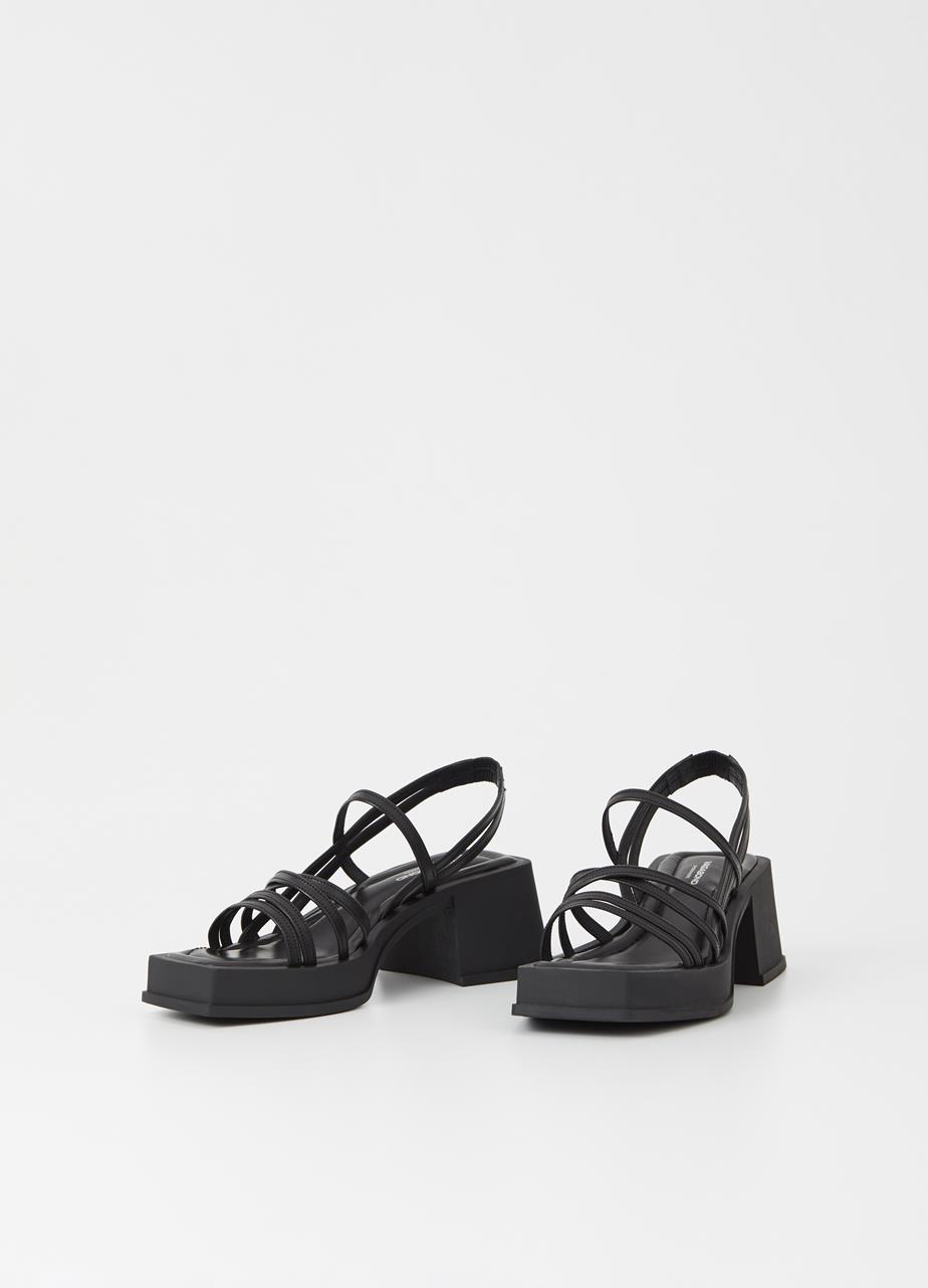 Hennie heeled sandals BLACK LEATHER