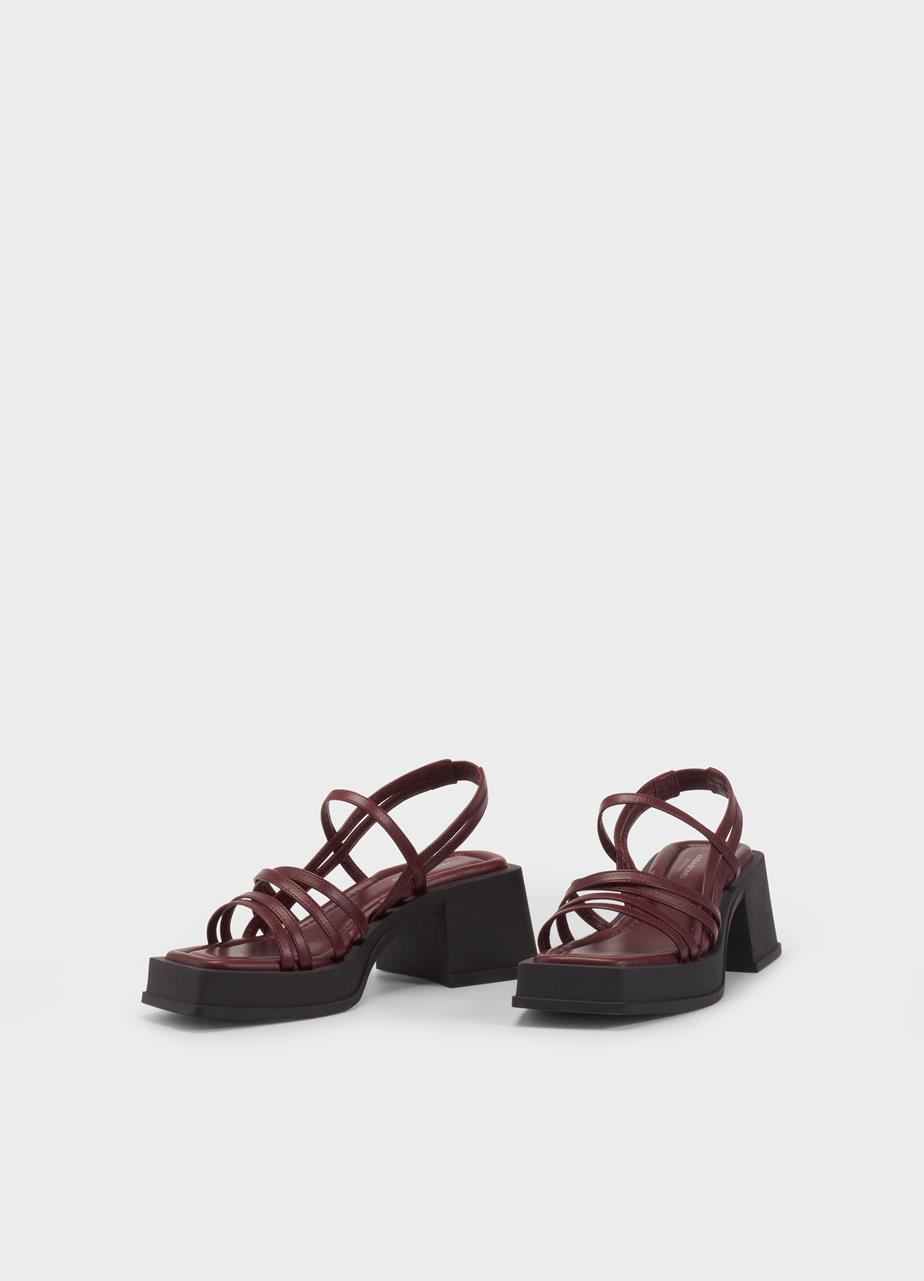 Hennie heeled sandals RED LEATHER