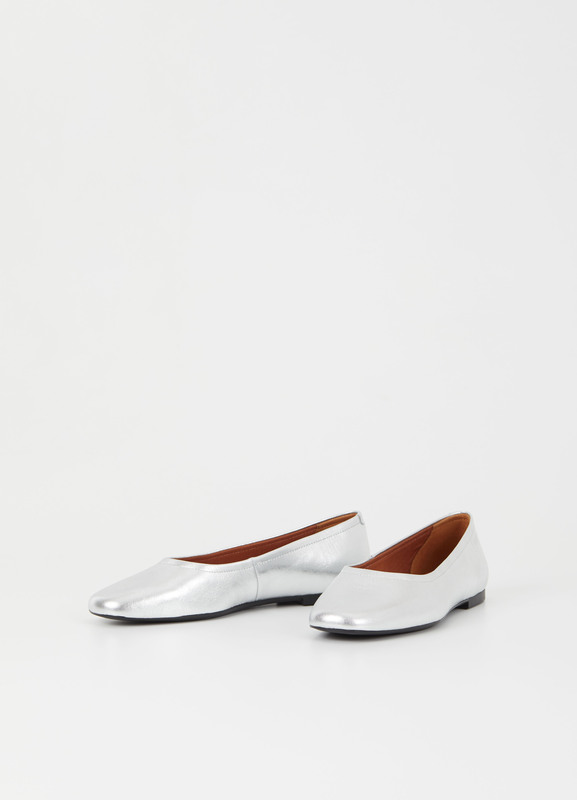 Jolin ballet flats SILVER METALLIC LEATHER