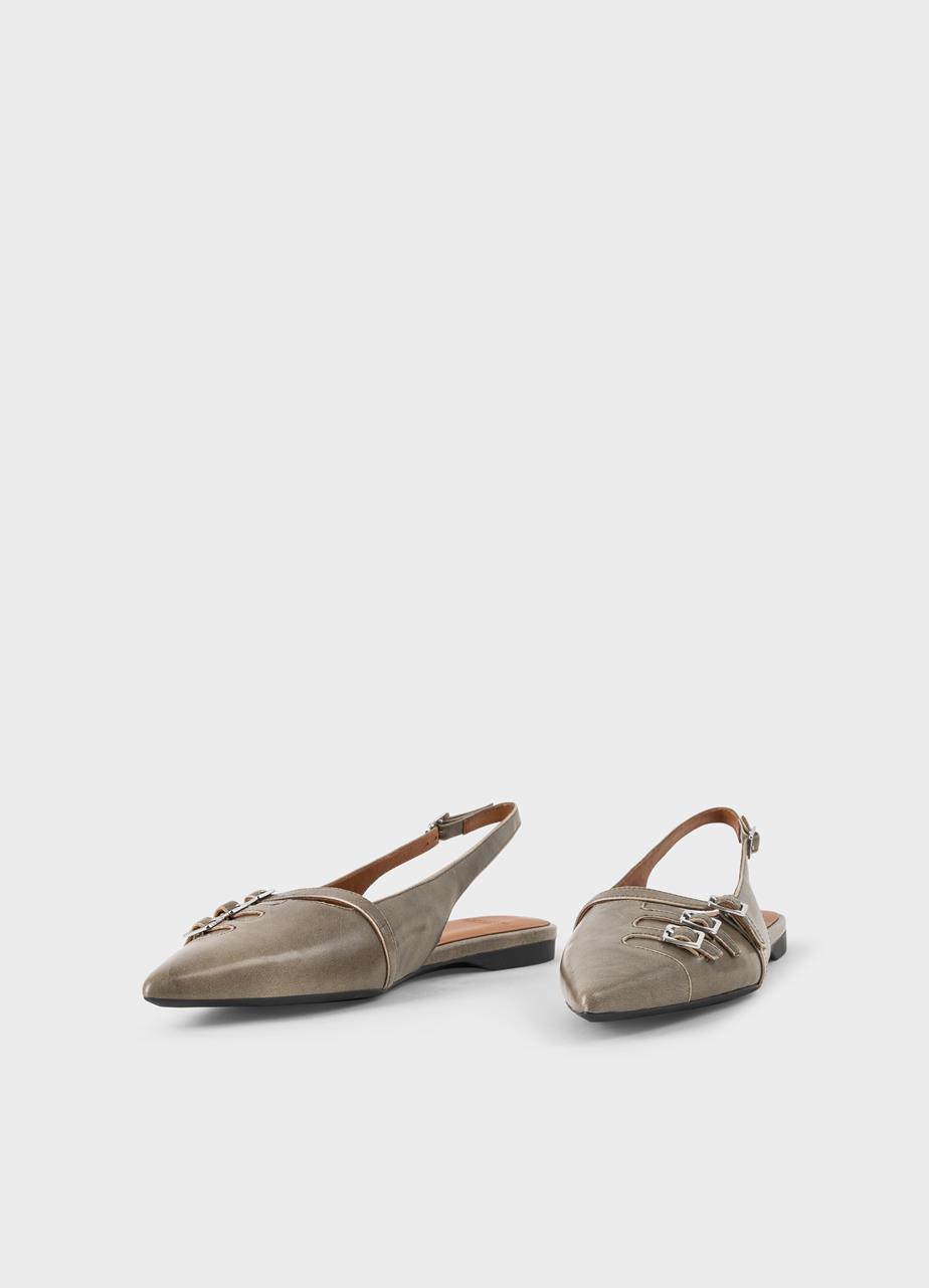 Hermine ballet flats Grey brush-off leather