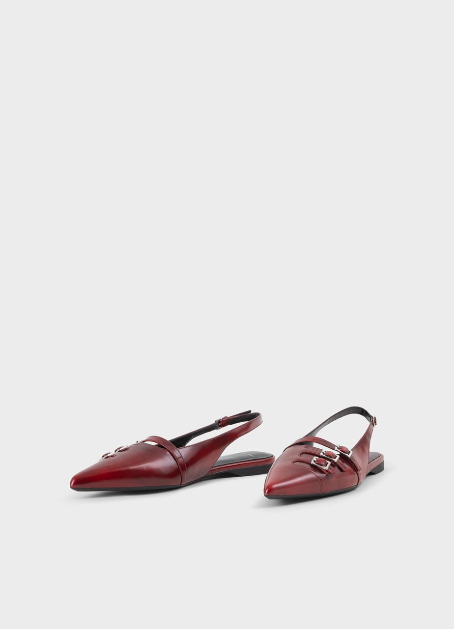 Hermine ballet flats RED BRUSH-OFF LEATHER
