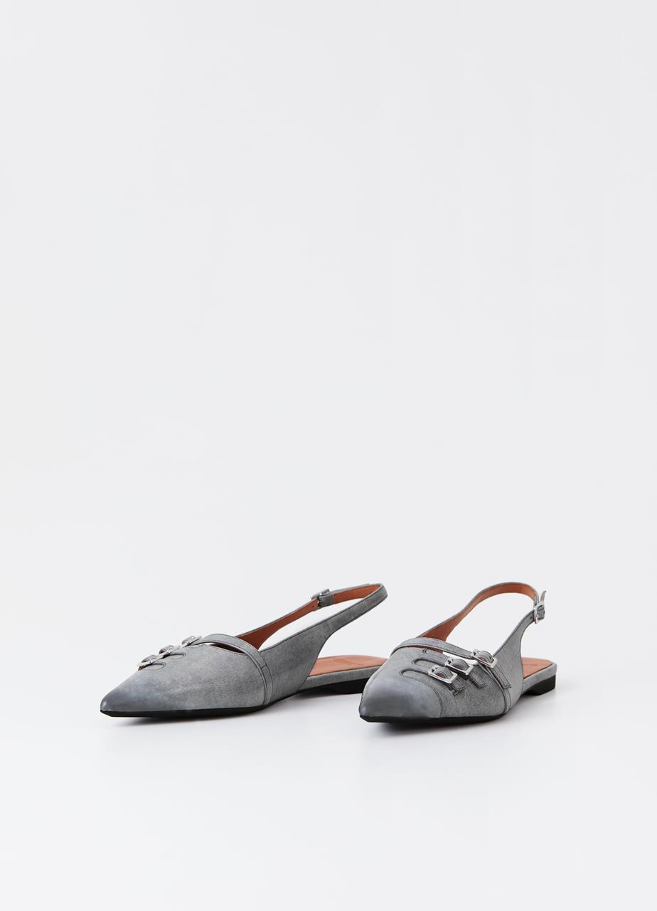 Hermine ballet flats Blue brush-off leather