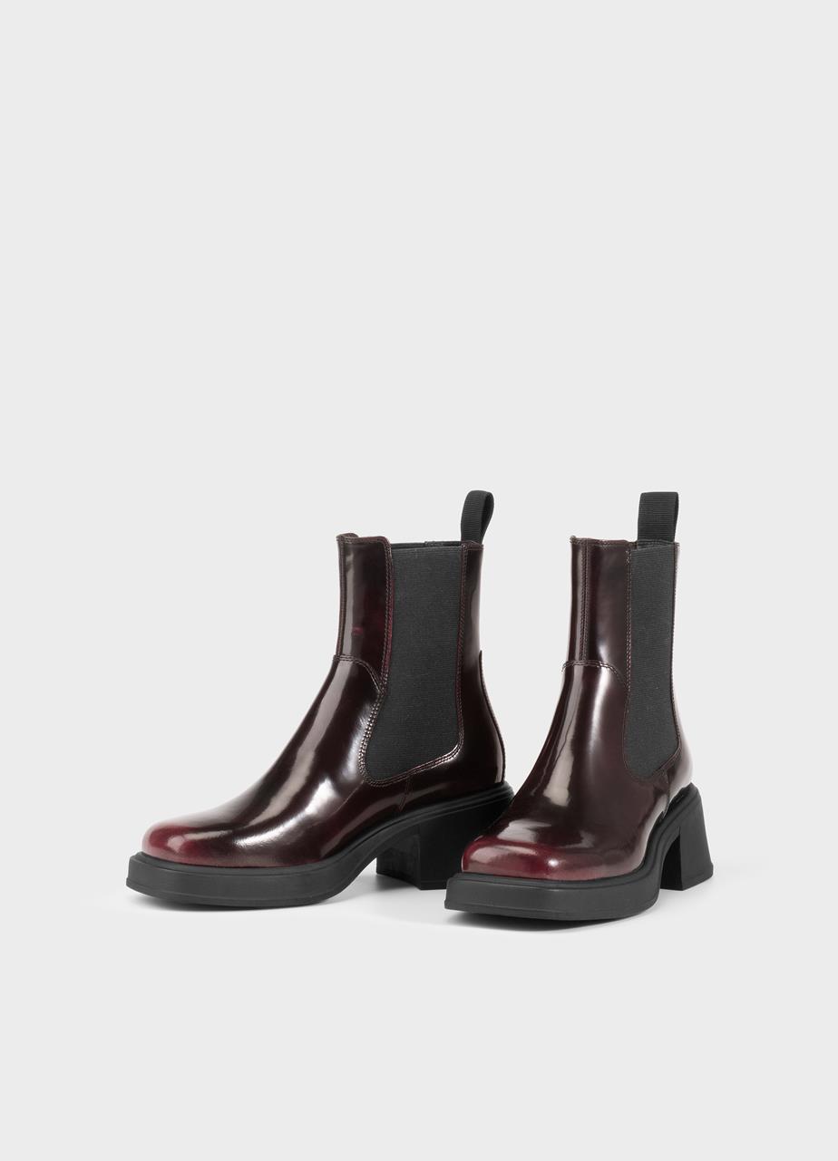 Dorah boots DARK RED POLISHED LEATHER