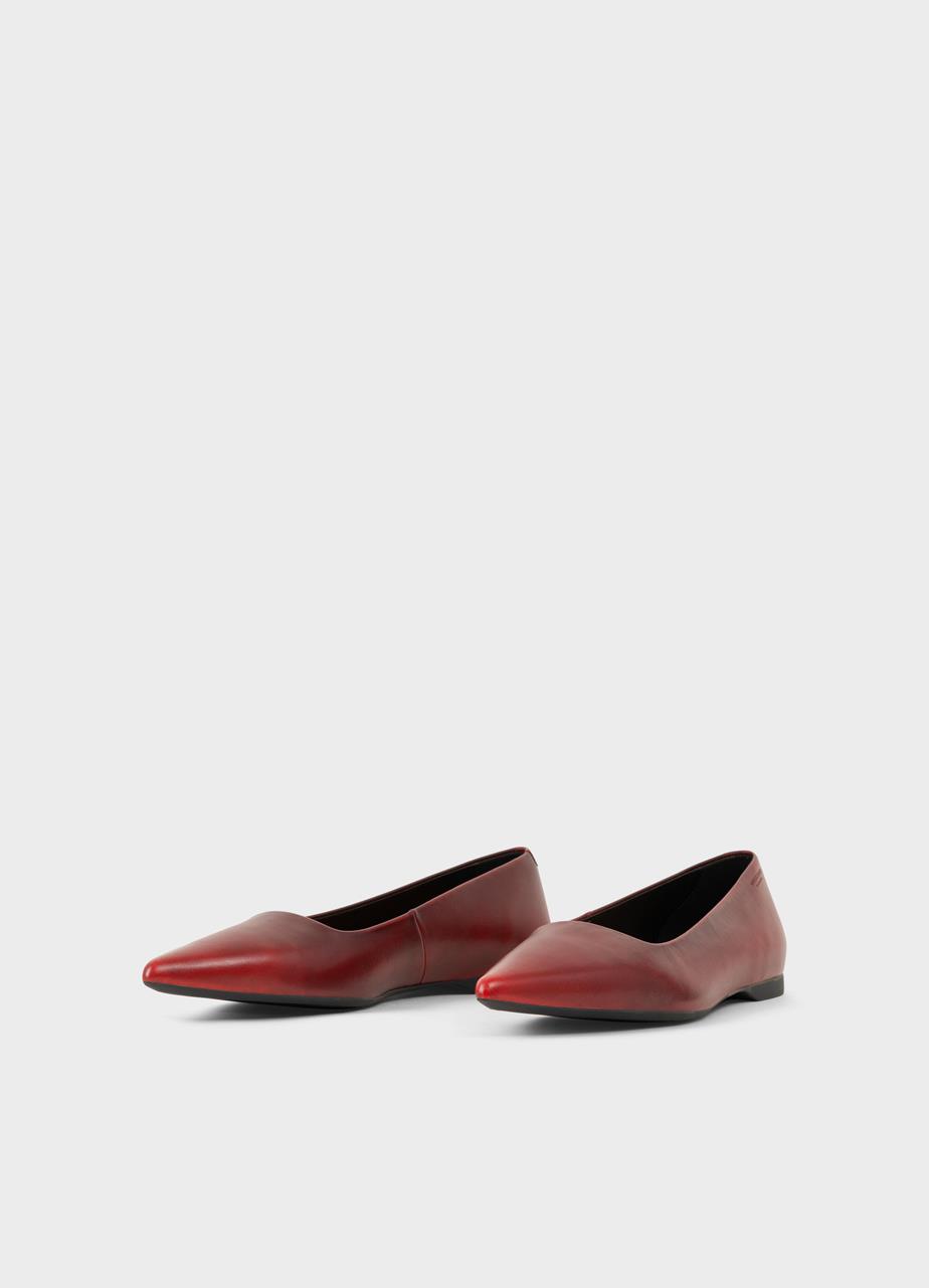Hermine ballet flats RED BRUSH-OFF LEATHER