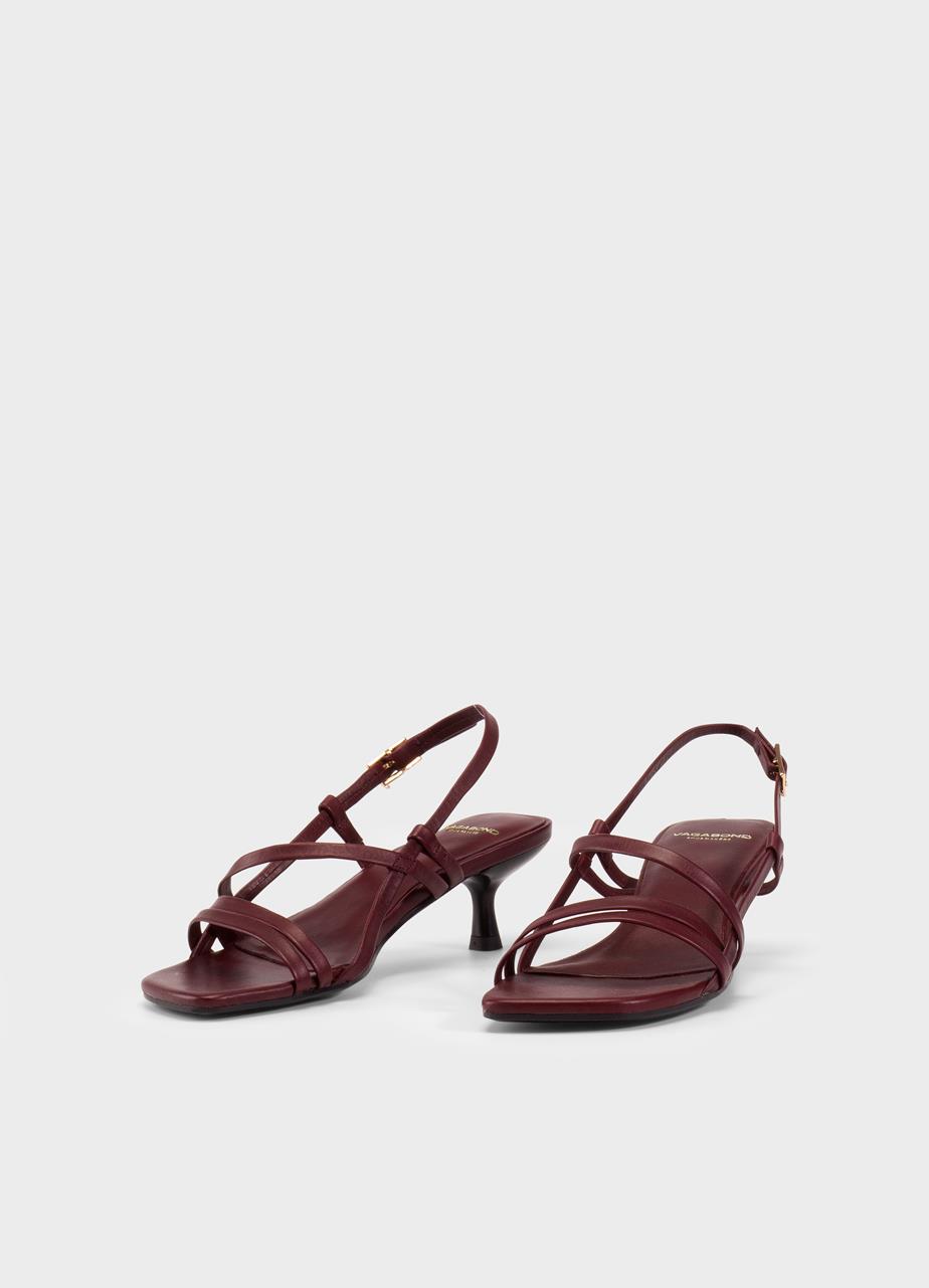 Jonna heeled sandals DARK RED LEATHER