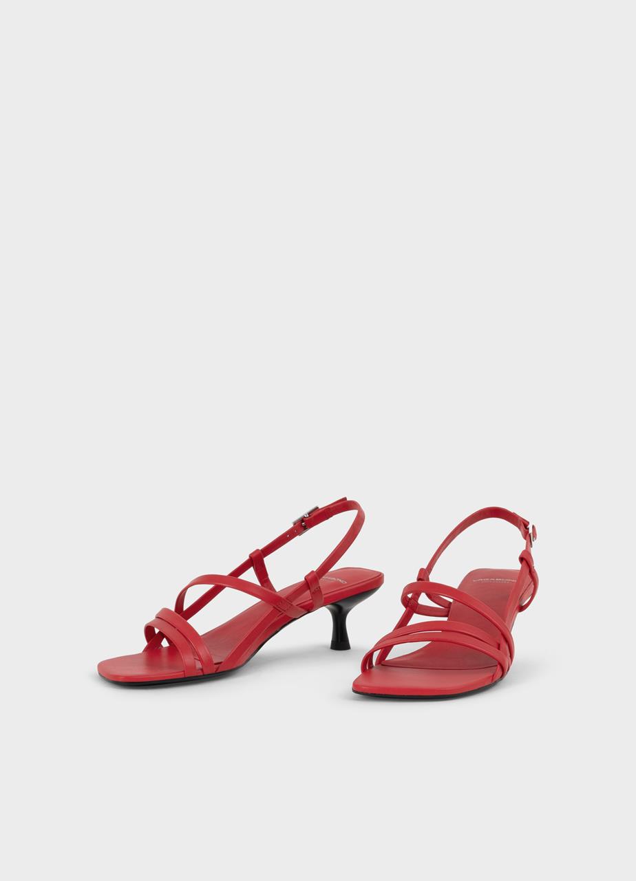 Jonna heeled sandals RED LEATHER