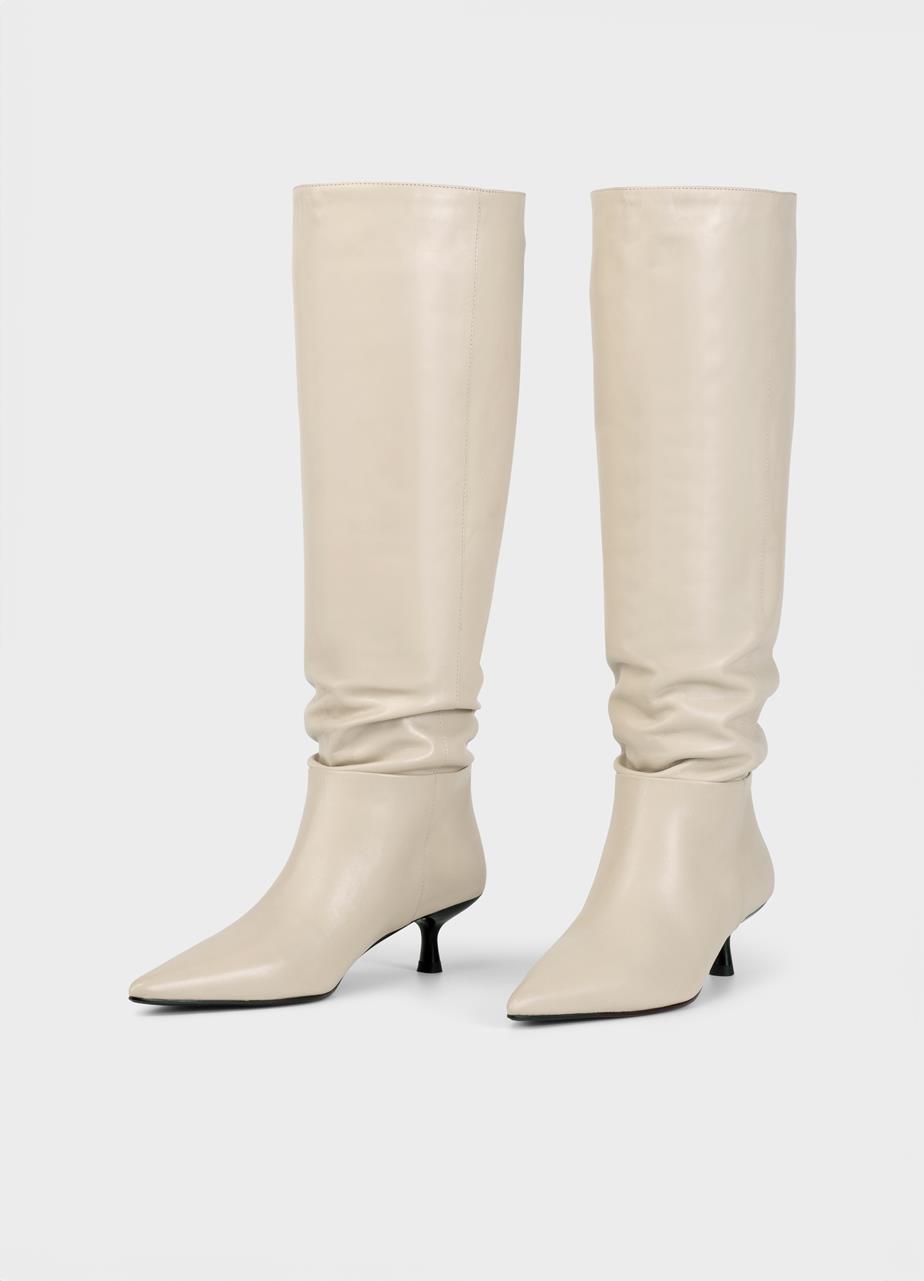 Lykke tall boots BEIGE LEATHER