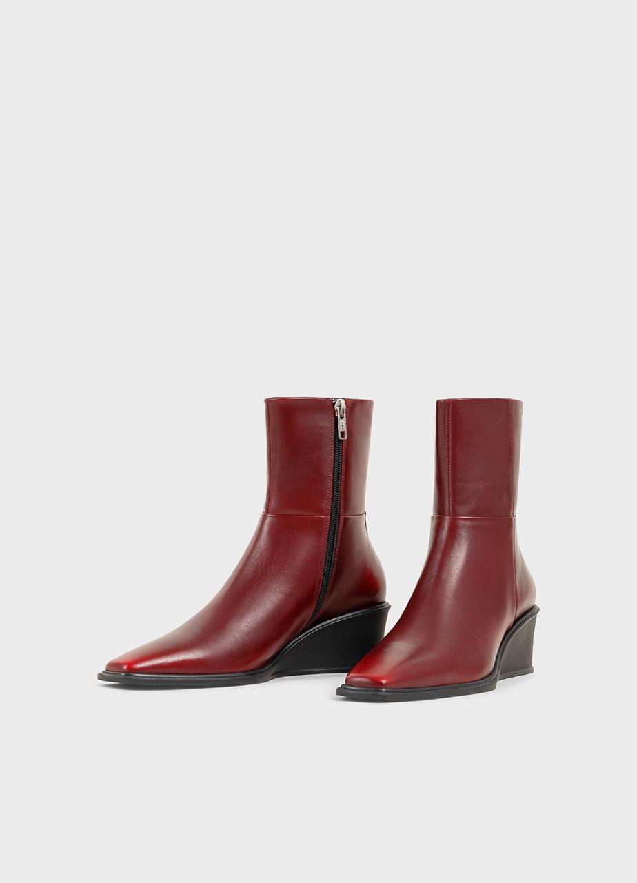 Aino boots RED BRUSH-OFF LEATHER