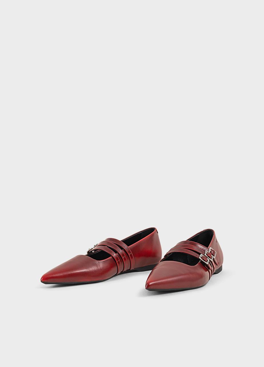 Hermine ballet flats RED BRUSH-OFF LEATHER