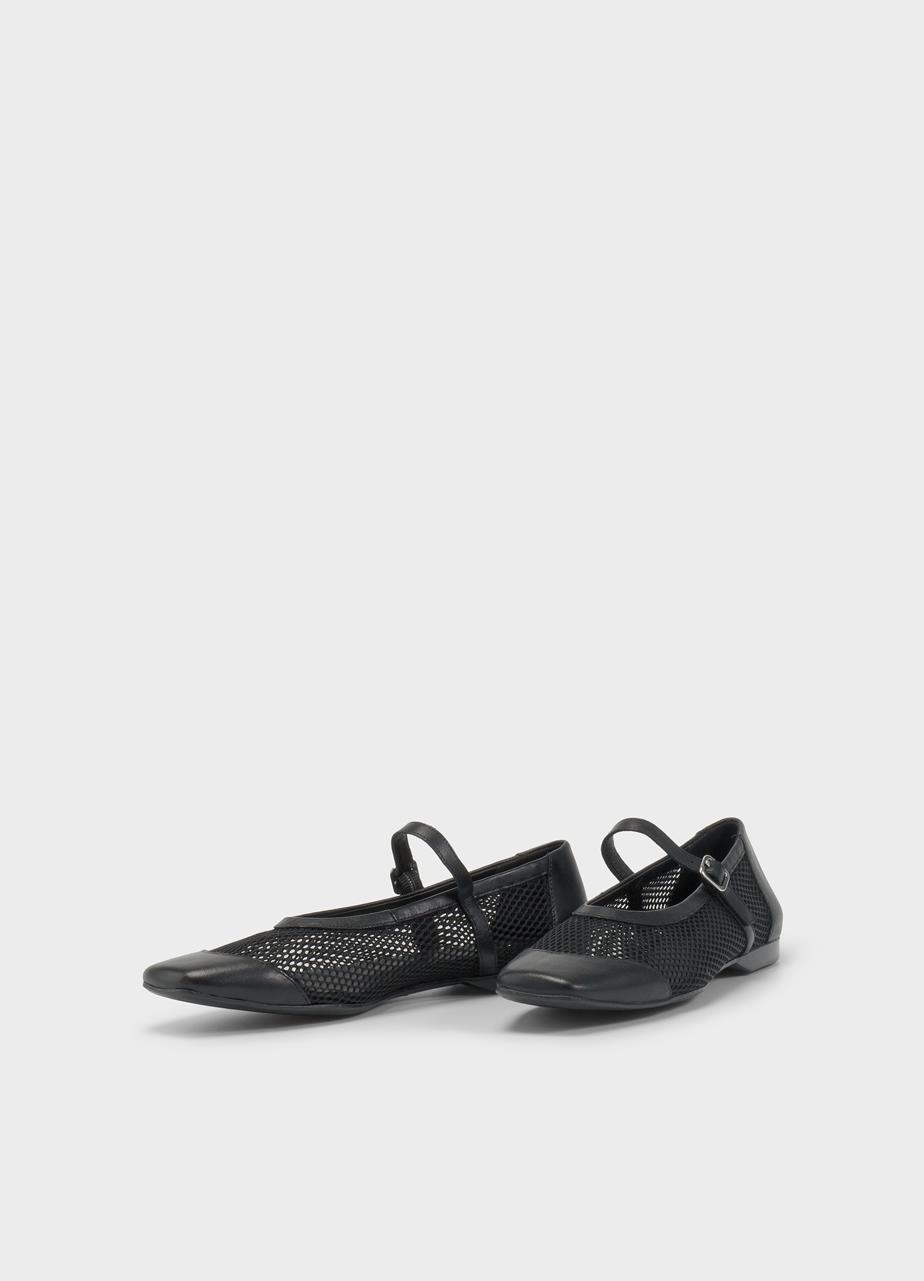 Delia ballet flats Black leather/mesh