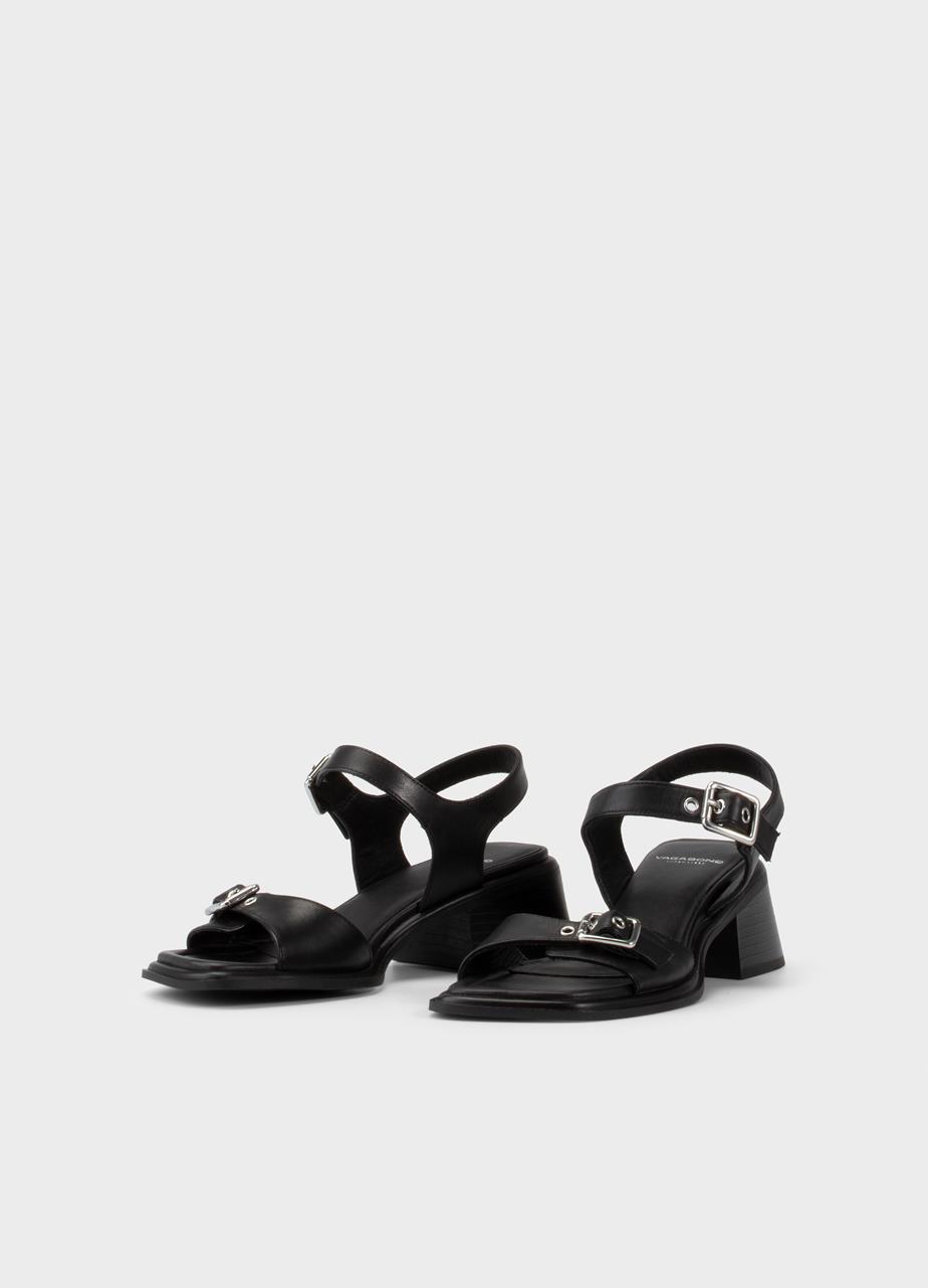 Ines heeled sandals BLACK LEATHER