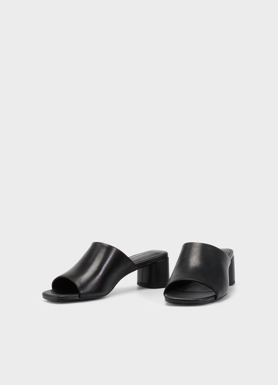 Piper mules BLACK LEATHER