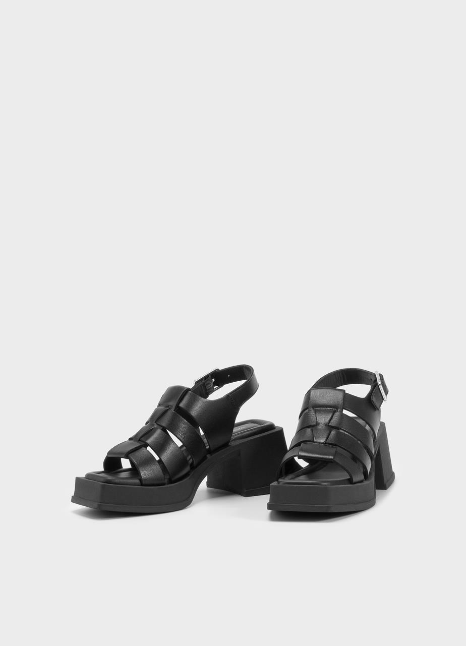 Hennie heeled sandals BLACK LEATHER