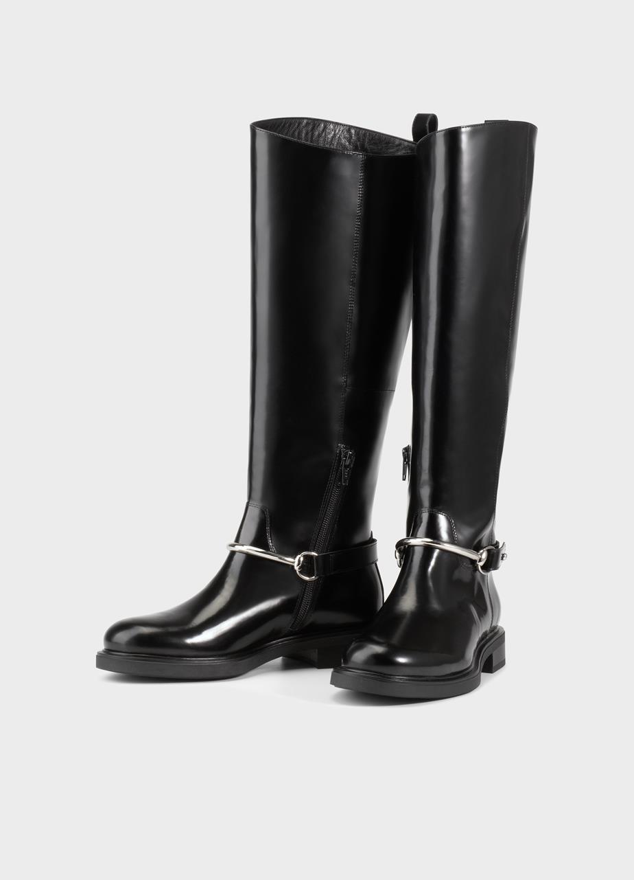 Freya tall boots BLACK POLISHED LEATHER