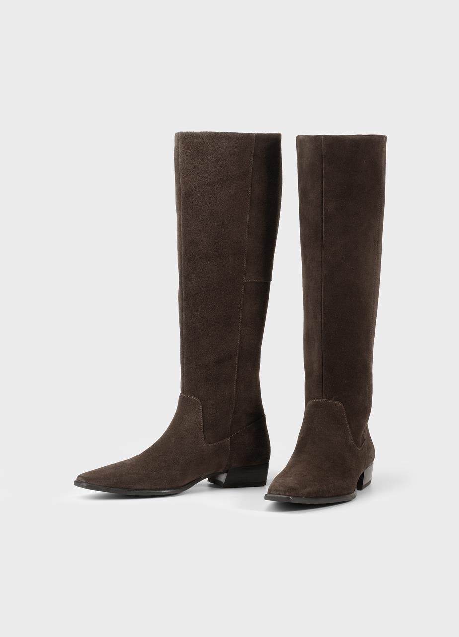 Nella tall boots DARK BROWN SUEDE