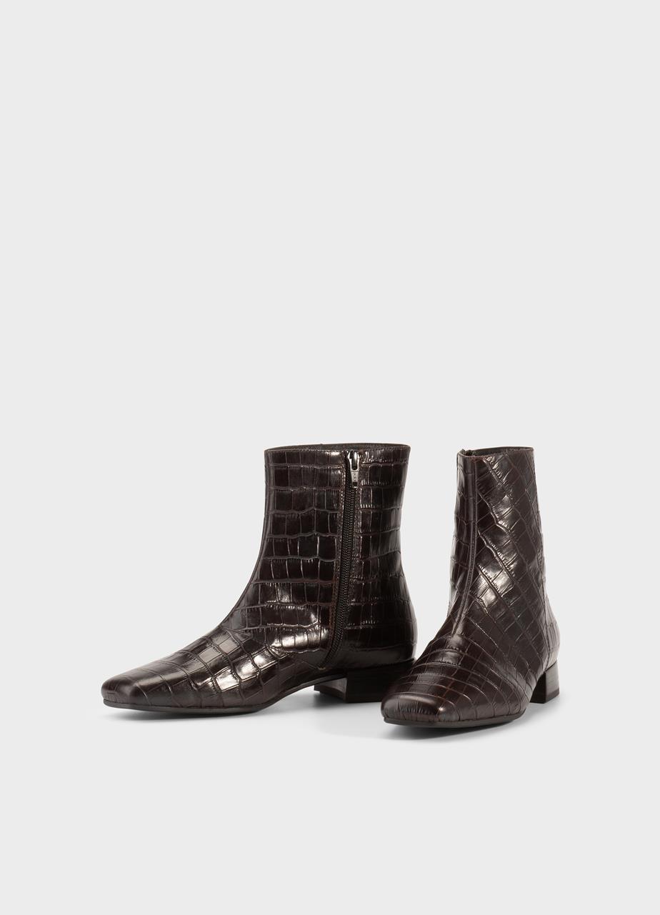 Mona boots BROWN EMBOSSED LEATHER