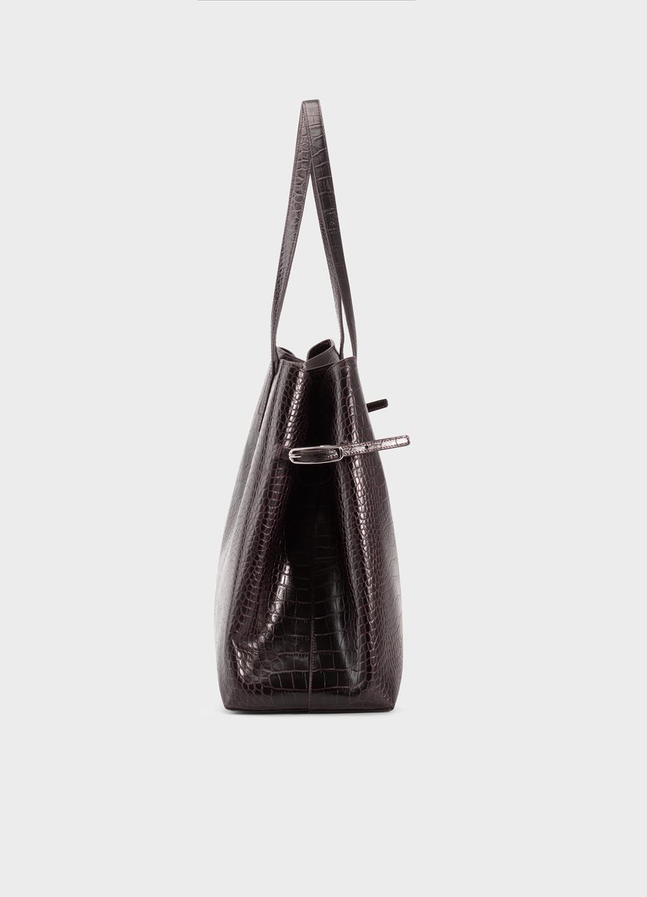 Cannes bag Brown, Embossed Leather