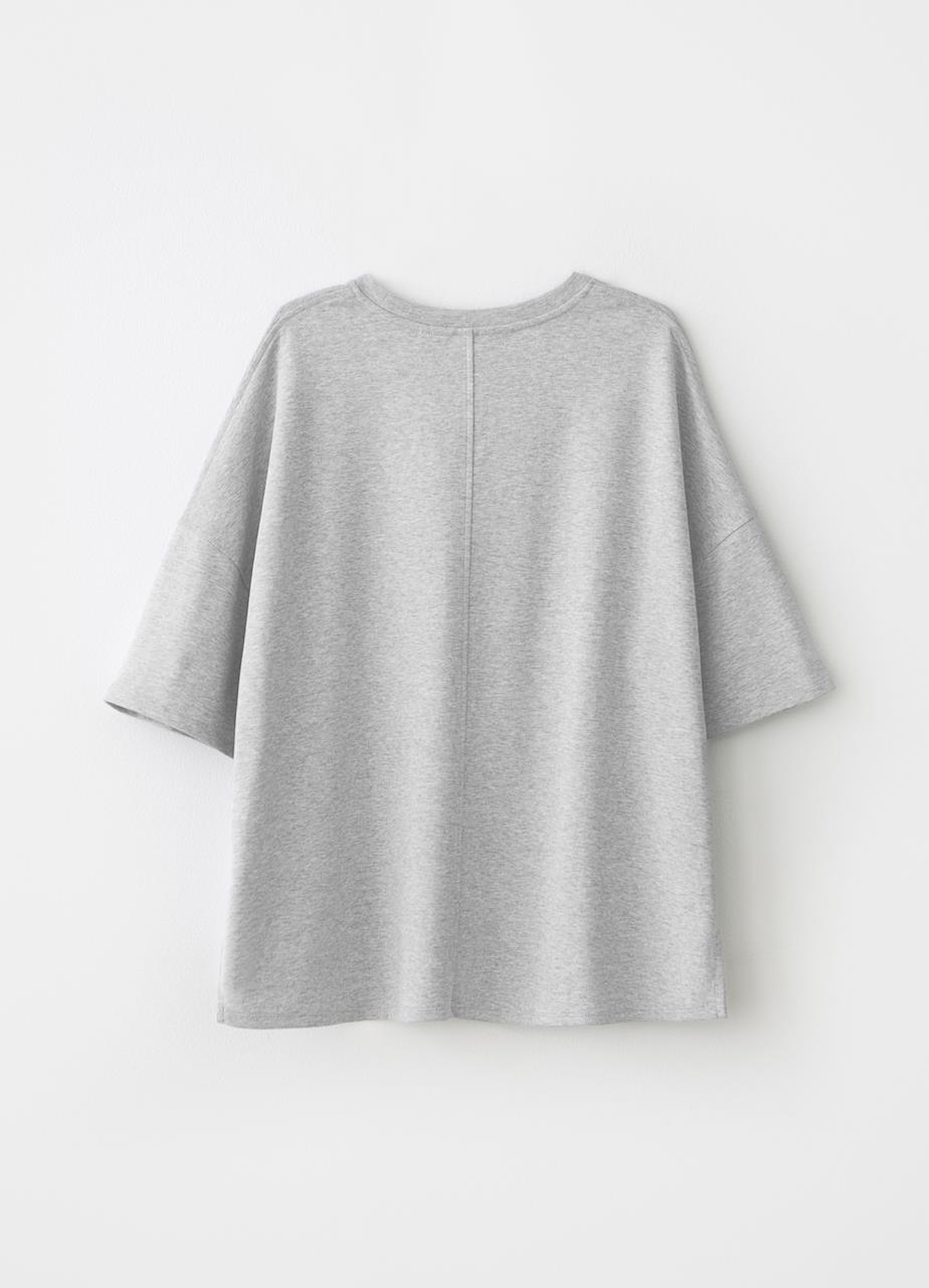 Boxy t-shirt w GREY TEXTILE
