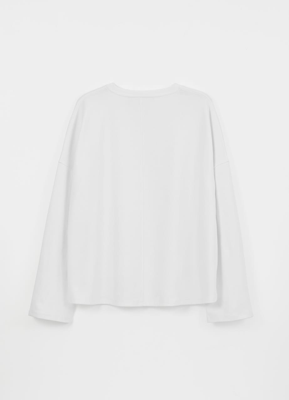 Boxy long sleeve t-shirt w WHITE TEXTILE
