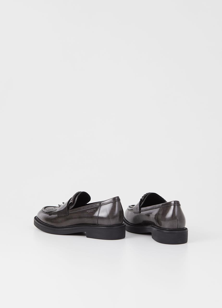 Alex w loafers Dark Grey polished leather