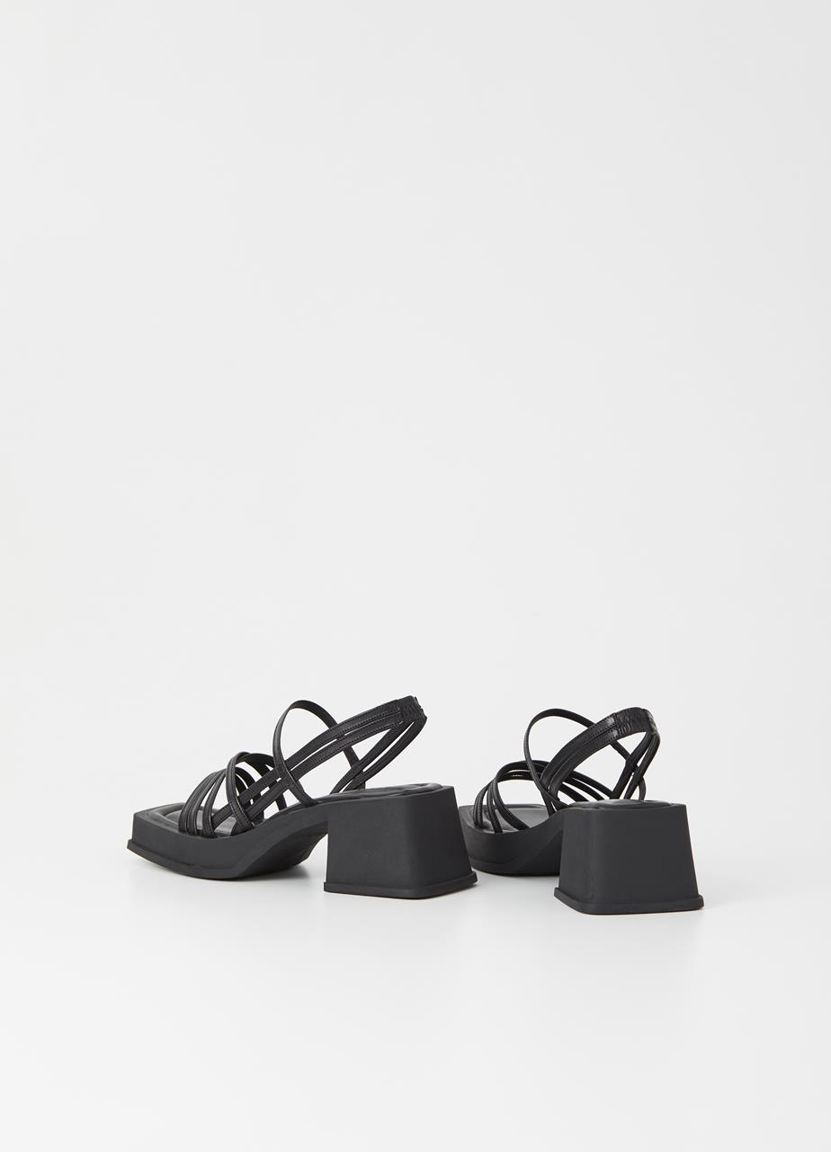 Hennie heeled sandals Black leather