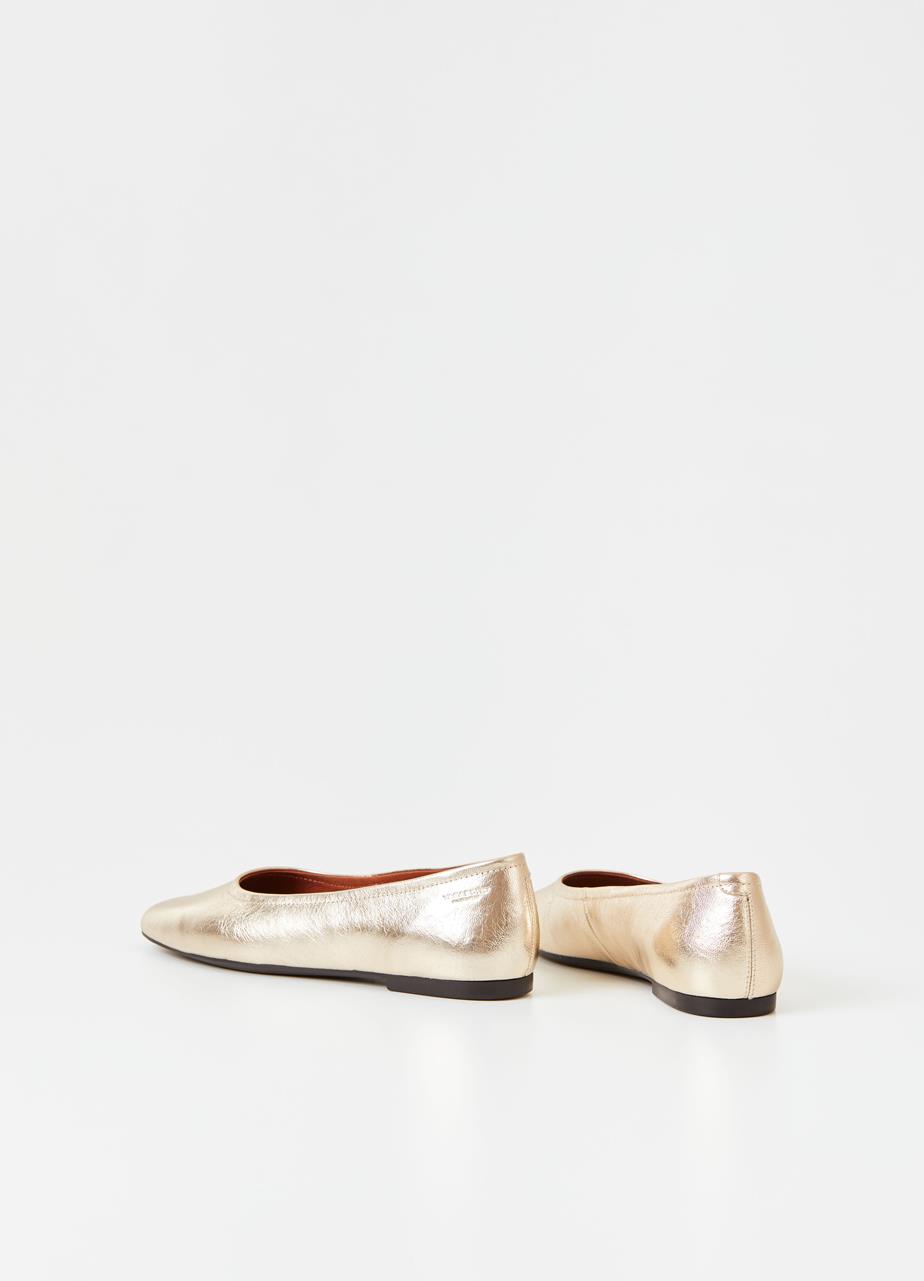 Jolin ballet flats Gold metallic leather