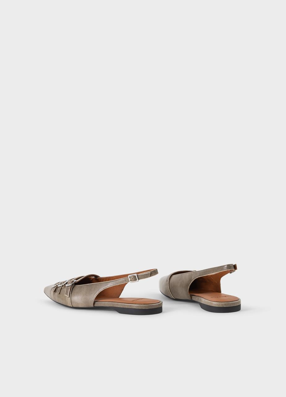 Hermine ballet flats Grey brush-off leather