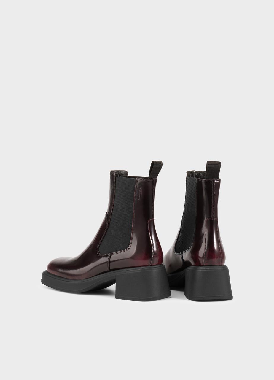 Dorah boots Dark Red polished leather