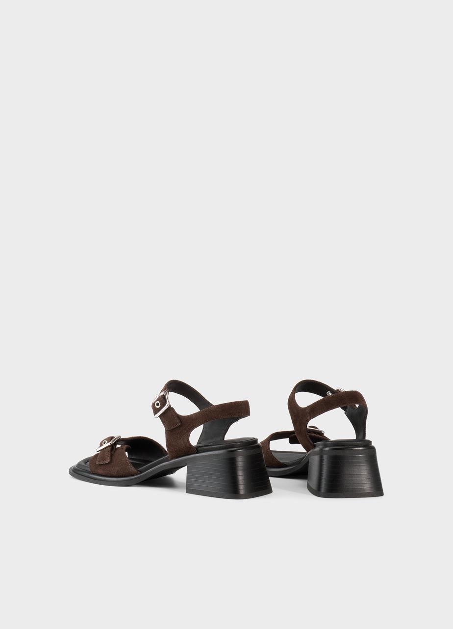 Ines heeled sandals Brown, Suede