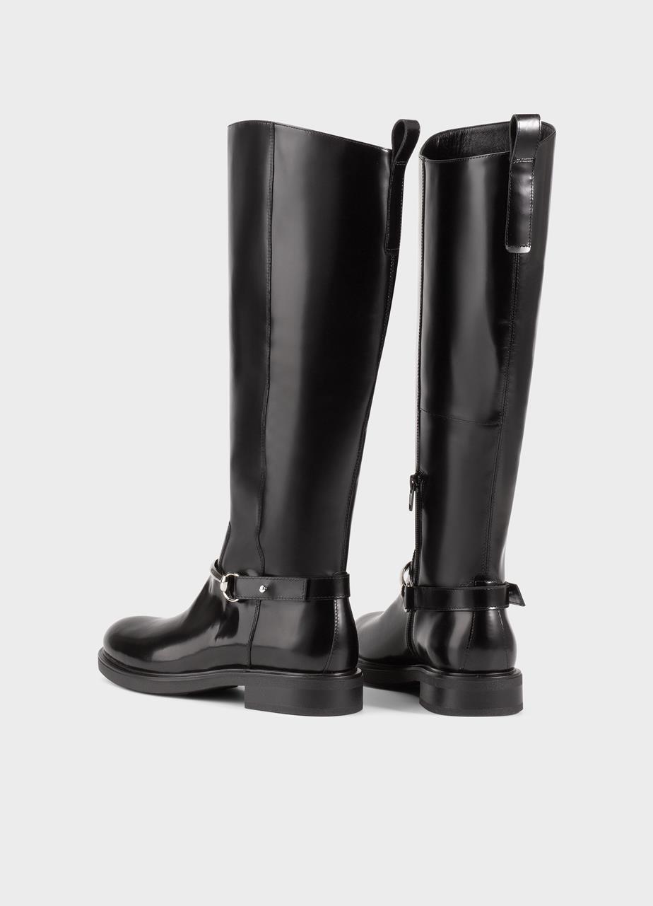 Freya tall boots Black polished leather
