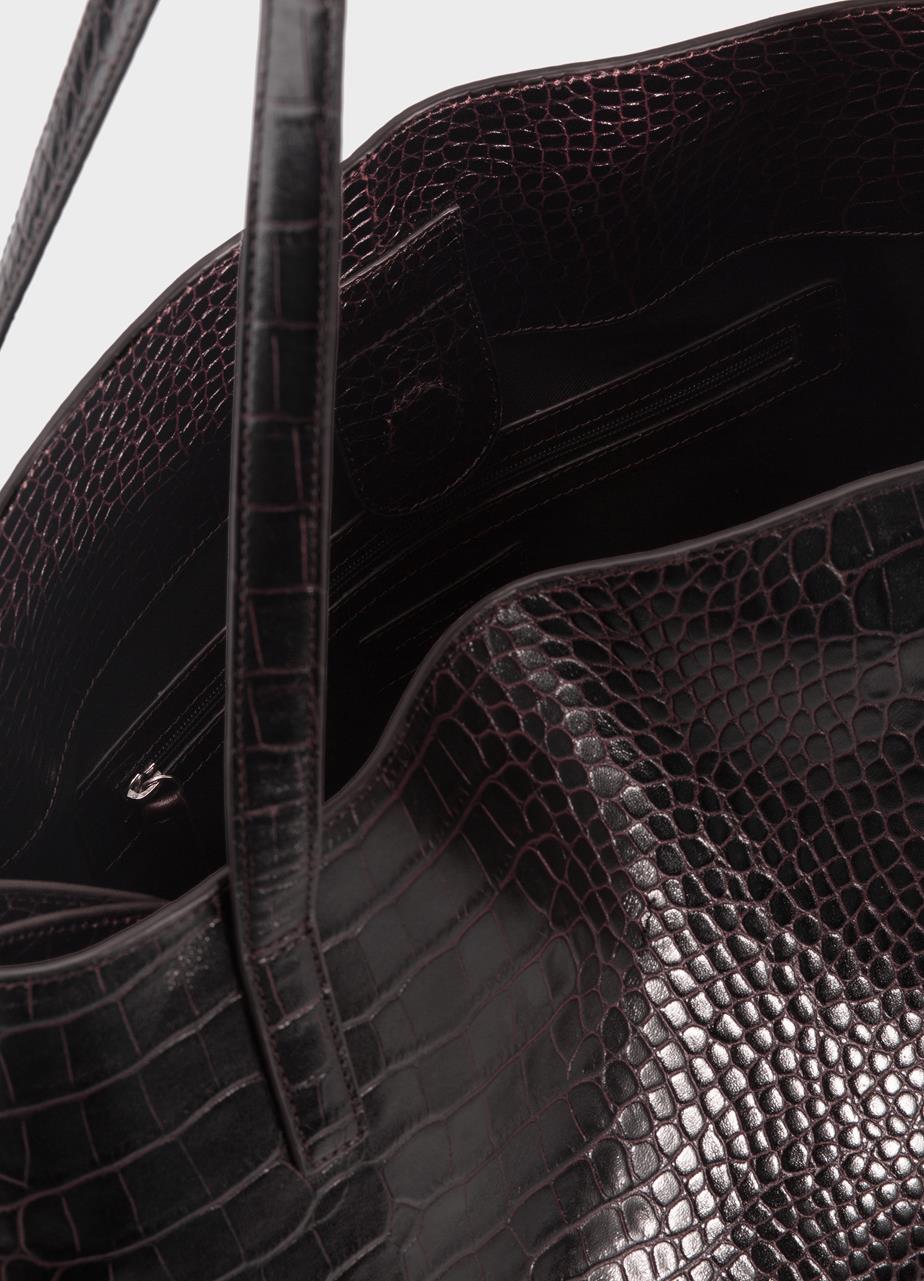 Cannes bag Brown, Embossed Leather