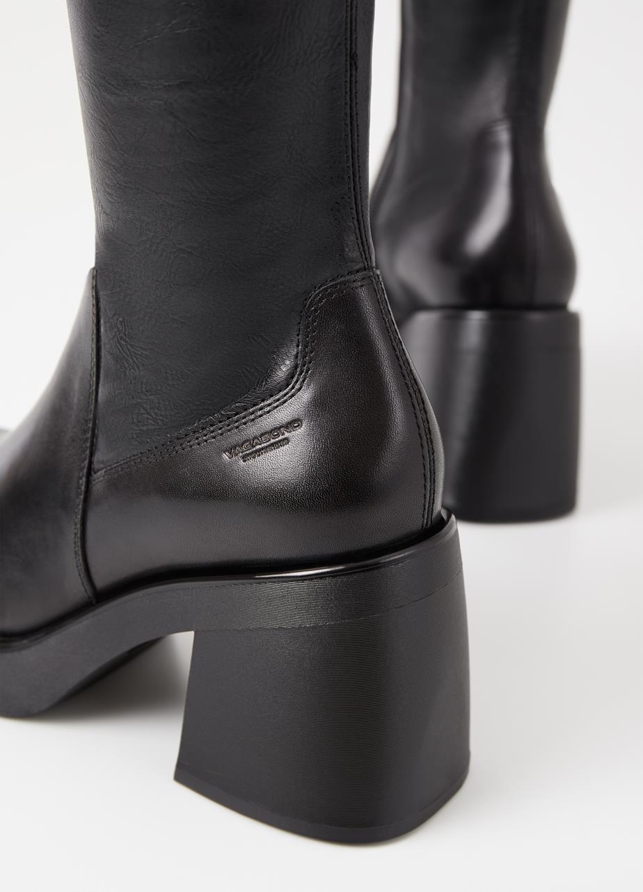 Brooke tall boots Black leather/comb