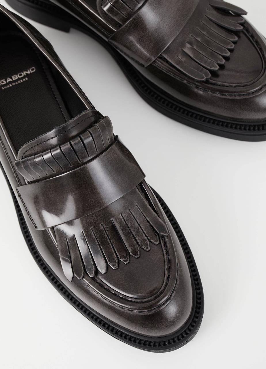 Alex w loafers Dark Grey polished leather