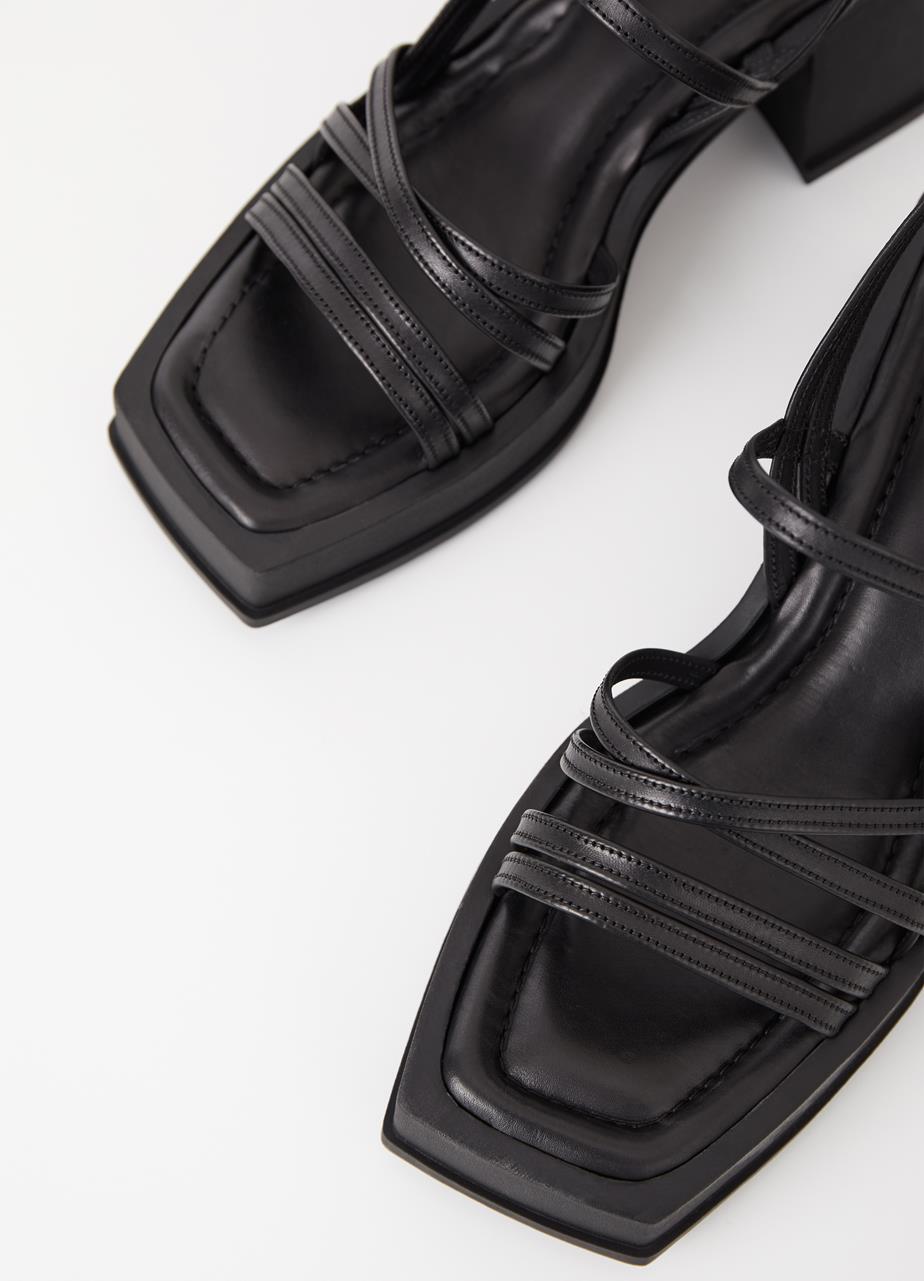 Hennie heeled sandals Black leather