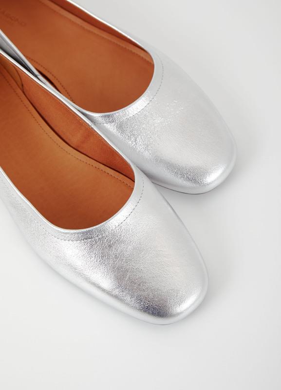 Jolin ballet flats Silver metallic leather