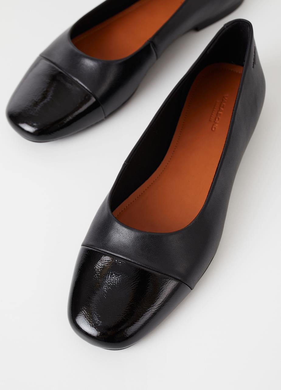 Jolin ballet flats Black leather/patent