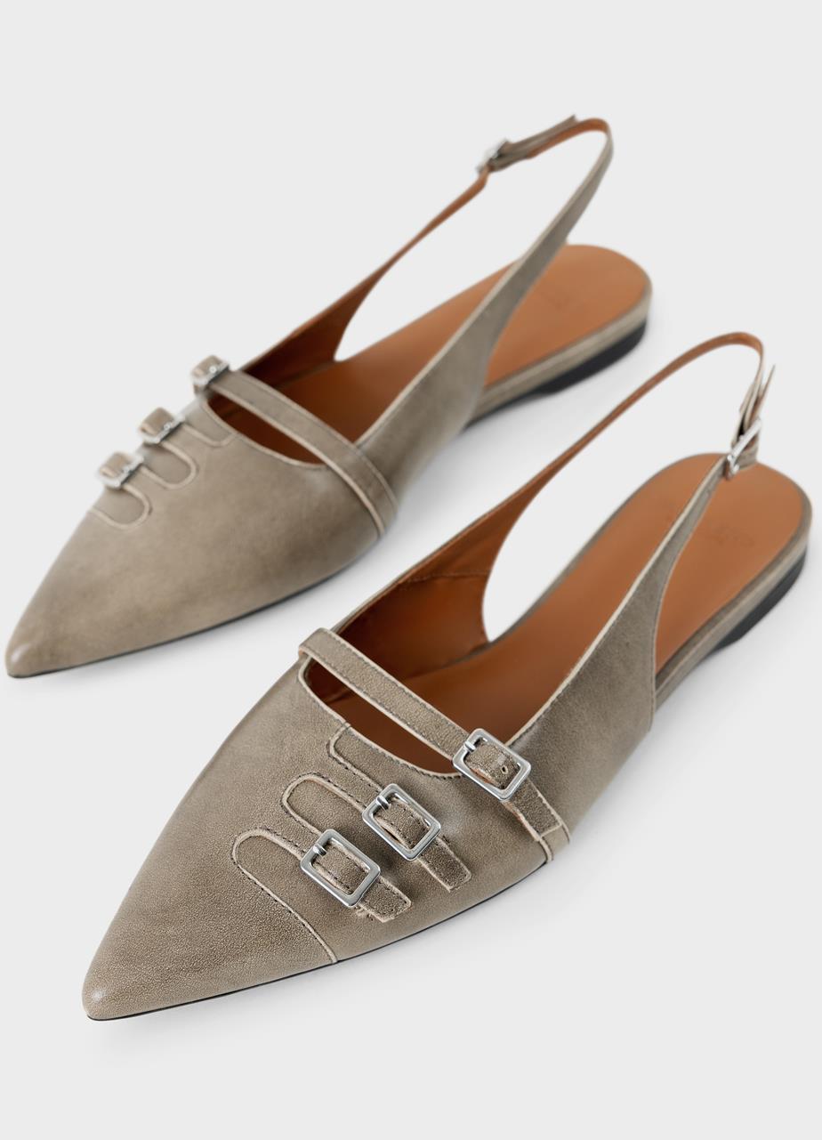 Hermine ballet flats Grey brush-off leather