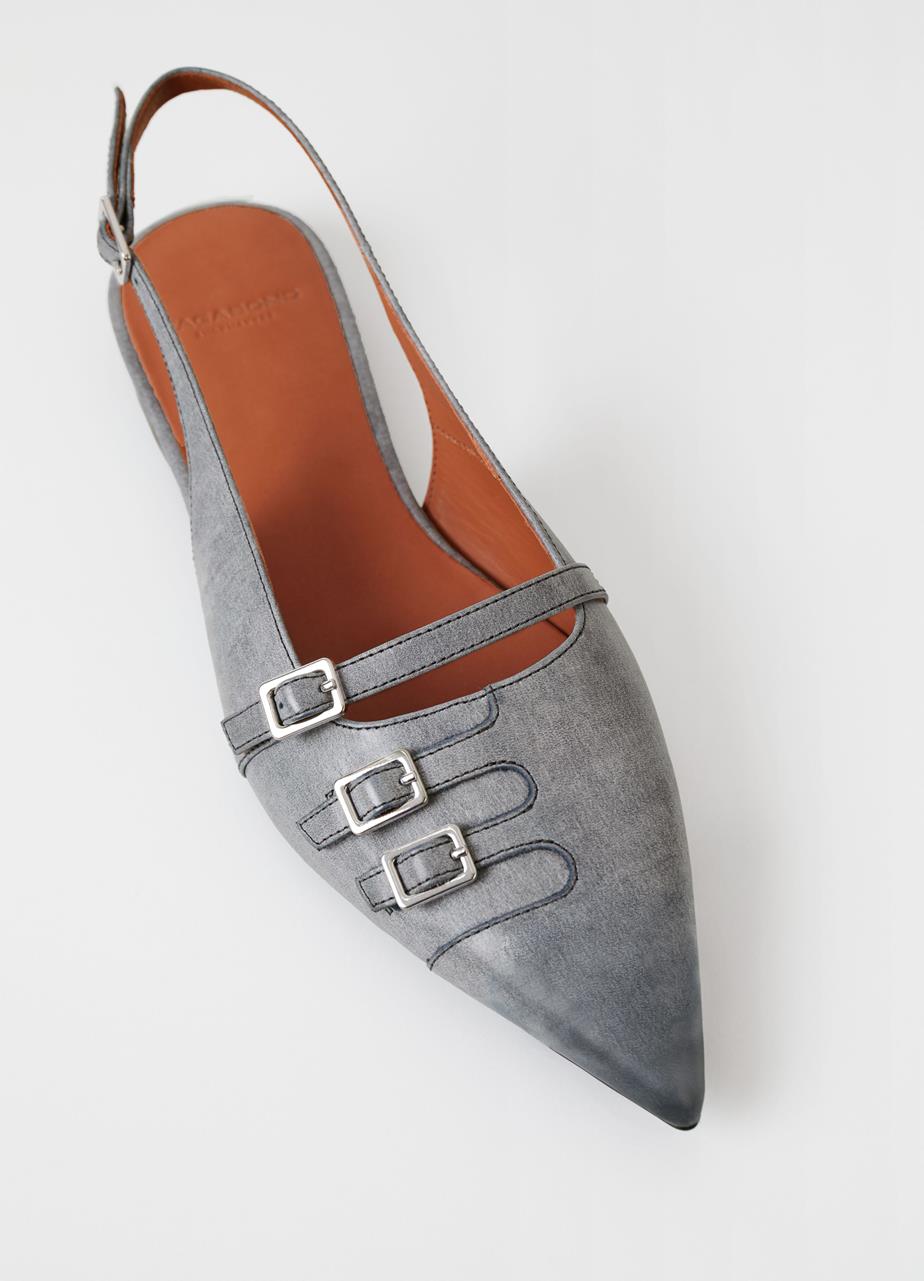 Hermine ballet flats Blue brush-off leather
